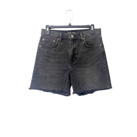 Denim Forum Black The‎ Romy Slim Mid Thigh Shorts Size 6/28 - Picture 2 of 9